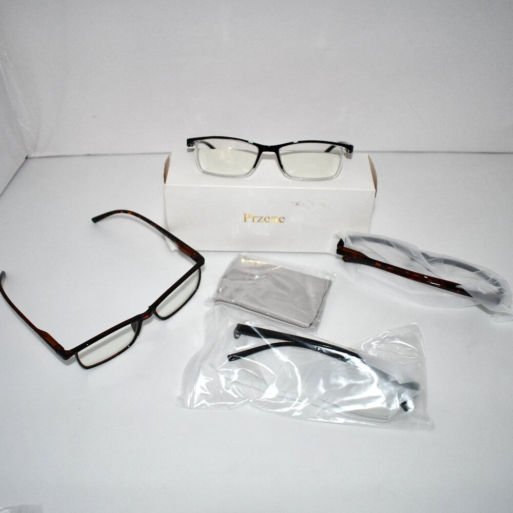 Przene Reading Glasses for Men & Women – Blue Light Blocking Readers with Spring